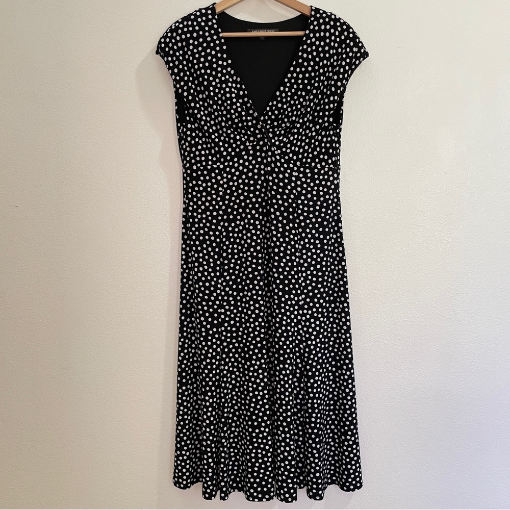 Jones Wear Dress Polka Dot Midi Dress - Black/Off White